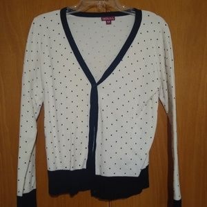 Merona Ivory/cream cardigan with black polka dots.